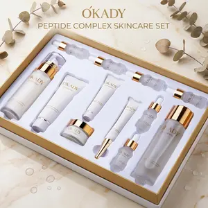 12-Piece Peptide Skincare Set, Moisturizing Hydrating Kit for All Skin Types, Day & Night Hydrating Essence, Non-Irritating Firming Serum, Perfect Holiday Gift