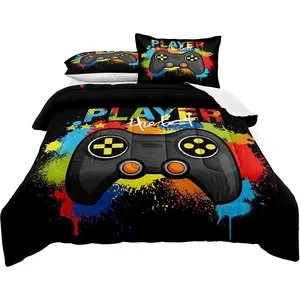 Gamer Comforter Set  Size for Boys   Room Decor Video  Gamer Comforter Teens Bedroom Gamepad  Set All Season... (A19, )...