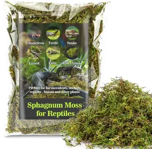 Sukh Sphagnum Moss for Reptiles - Terrarium Reptiles Moss Green Dried Peat Moss Habitat Bedding Moss for Snakes Turtle Frog Gecko and Other Reptiles Substrate (5, Ounces)