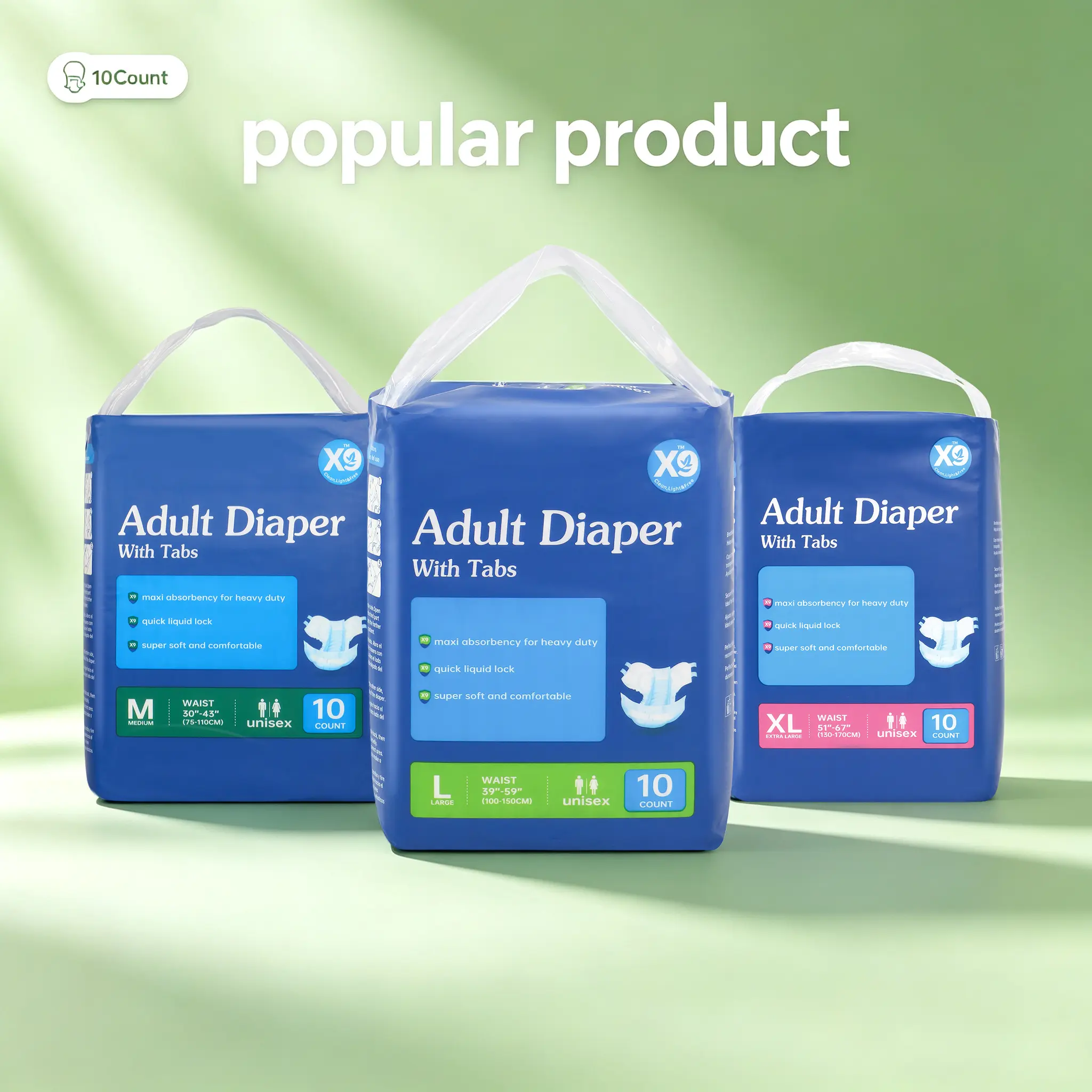 X9 Disposable Incontinence Underwear, Super Absorbent Adult Diapers with 8HR Odor Control, Leakproof Pull-Up Pants for Seniors, Bladder Leaks & Post-Surgery Recovery