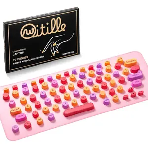 Keyboard Cover for Long Nails, Raised Silicone Sticker Keys with Removable Silicone Mat, Adapts to Most 13" to 15.6" Laptop Keyboards (PC & Mac) – Gift-Ready DesignGift