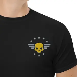 Embroidered Helldivers 2 Skull Sweatshirt, Helldivers Embroidered Tshirt