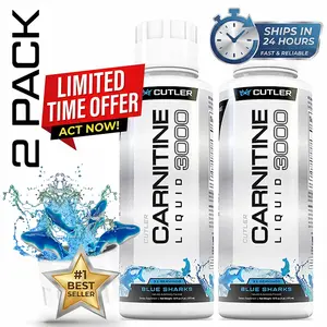 Cutler Nutrition 2 Pack Carnitine 3000 Liquid Supplement for Energy Sugar Support and Recovery health and fitness liquid
