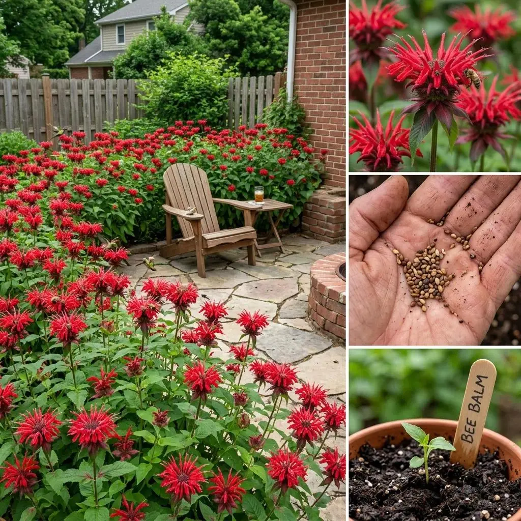 1000 Red Bee Balm (Monarda) Seeds - 1000 Seeds for Full Sun Gardens, Grows Up to 3 Ft Tall, Adds Vibrant Energy, Attracts Pollinators for Summer Blooms