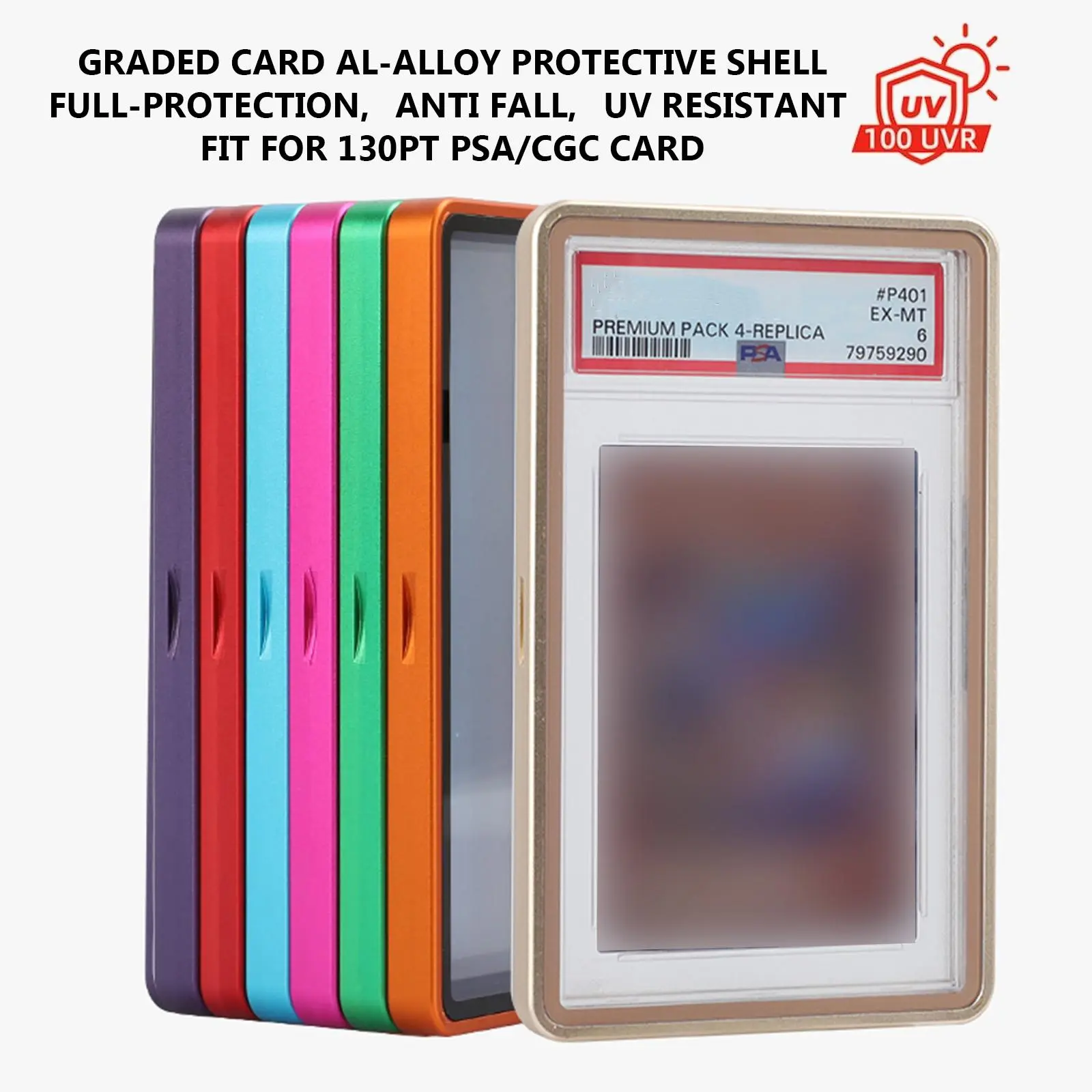 2pcs For PSA CGC 130PT Graded Card Protector with Metal Frame, Stackable  Aluminum Trading Card Slab