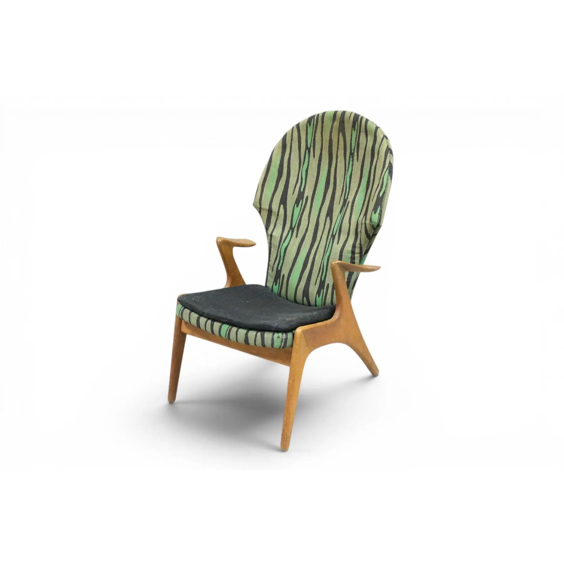 DANISH MODERN HIGHBACK OAK LOUNGE CHAIR BY KURT ØSTERVIG