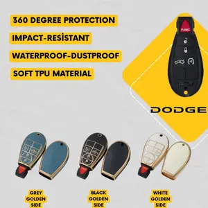DODGE 5-Button Key Fob Cover for Dart, Challenger, Charger - Tpu Smart Key Case