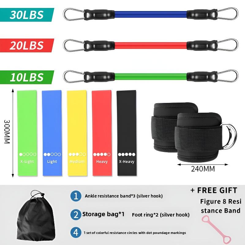Ankle Resistance Bands, Ankle Bands for Working Out with Cuffs, Resistance Bands for Leg Butt Training Workout Equipment for Kickbacks Hip Gluteus Training Exercises, Ankle Strap with Exercise Bands，gym stuff BlackFriday gym workout equipment Figure 8 Set