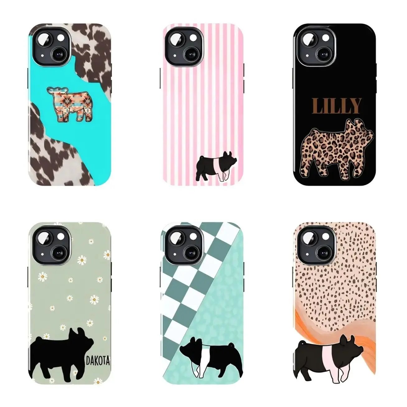Soft Pink Pastel Vertical Stripe 2-Tone Market Hog Sticker Graphic Compatible with iPhone 11, 12, 13, 14, 15, 16, 17 & more – check our available sizes