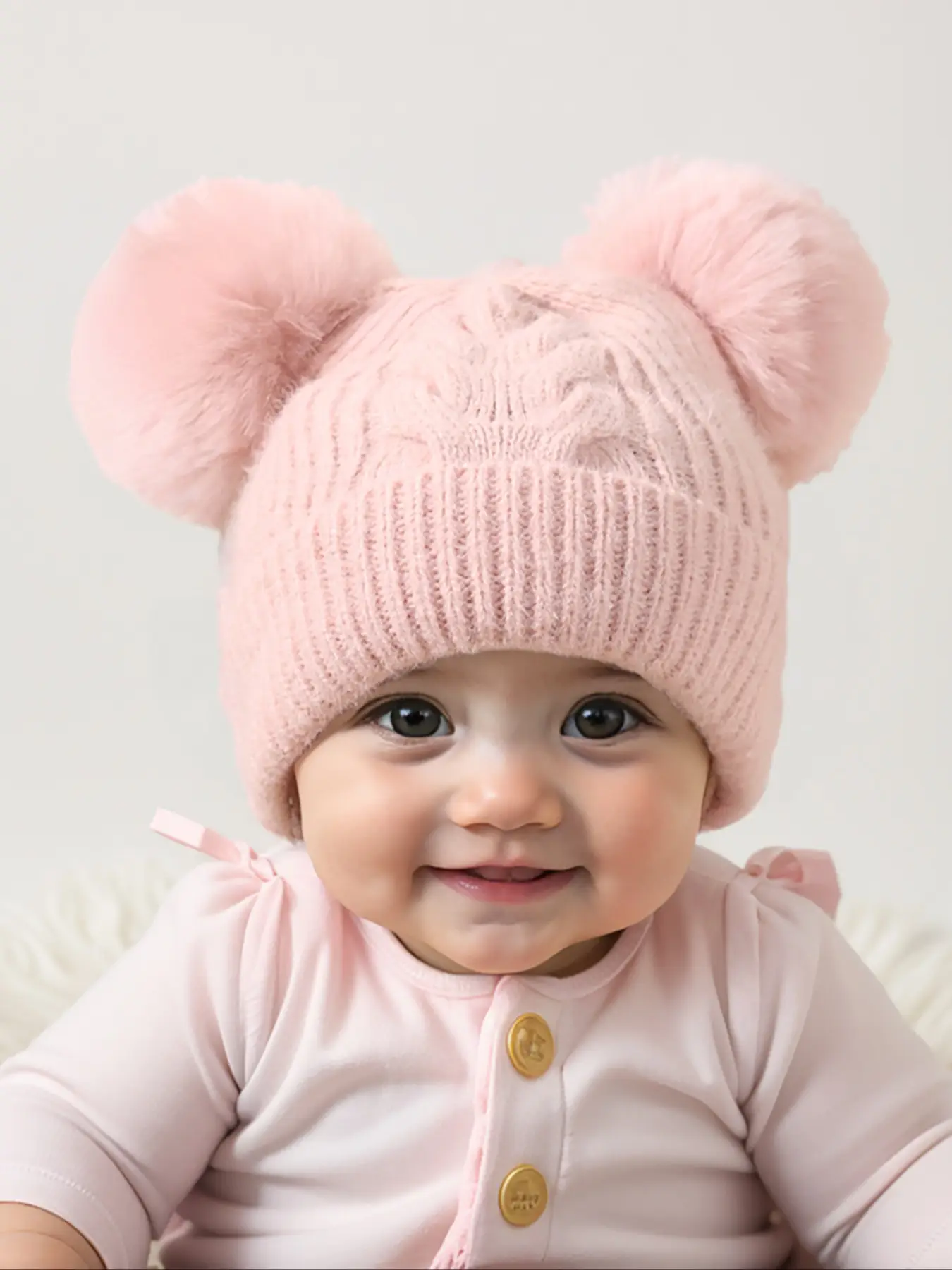 Newborn Knit Hat for Babies 1-3 Years Old, Warm Winter Beanie for Outdoor Use, Casual Style Moderate Fabric, Daily Commute Cap