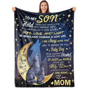 Son Gift from Mom, to My Son Blanket from Mom, Son from Mom for Son from Mom Bed Blanket