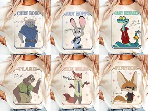 (select design - DM us) Zootopi Movie 2025 Character Group Shirt, Judy Hopps Nick Wilde Birthday T-Shirt