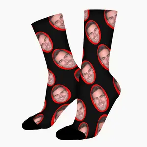 Prank and Mischief themed celebration Custom Face Design Socks,  Unisex Funny Novelty Crew Socks for Teens Boys Girls Men Women