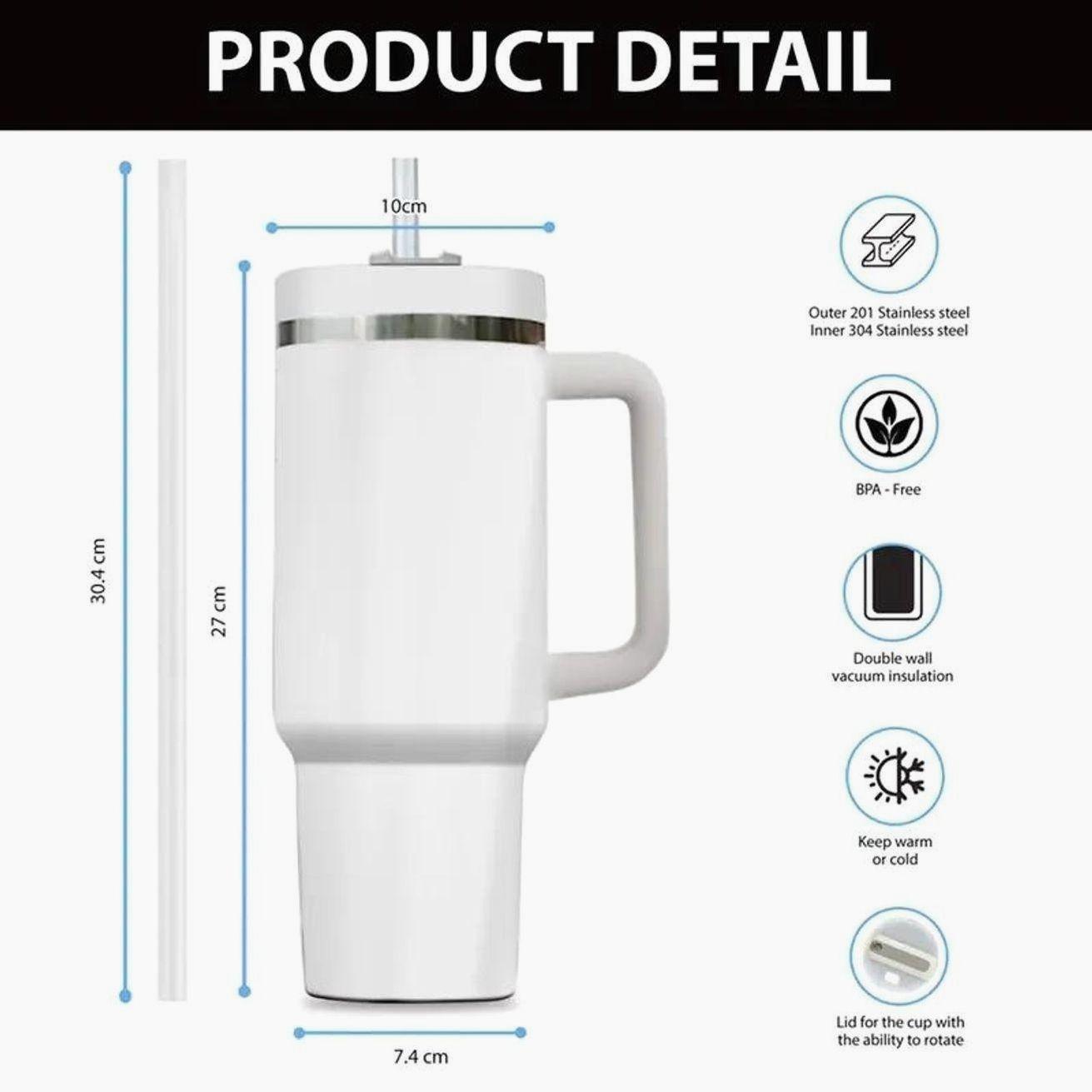 Roronoa Zoro Tumbler 40oz With Handle Stainless Steel Tumbler, Pirate Hunter Three Sword Style Anime Gaming Cup, Iced Coffee Travel Mug, Gift for Otaku, Anime & Gaming Fans