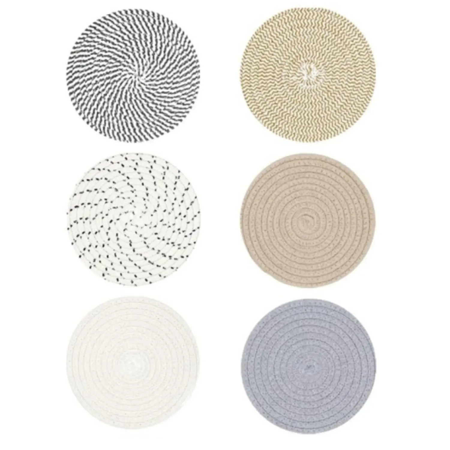 6Pcs 8 Inch Trivets for Hot Dishes, Hot pots and Pans, Heat Resistant Hot Pads, Pot Holders for Kitchen, Hot Plate Mats for Table, Kitchen Decor for Counter, Home Essentials, Farmhouse - Home Improvement.