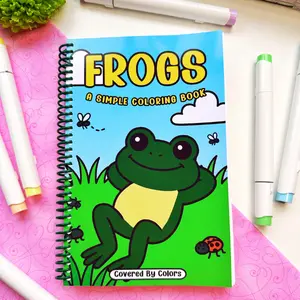 Frogs: Coloring Book for Adults and Teens Featuring Cute Cozy Frog Characters Doing Daily Activities Bold and Simple  Spiral Bound easy coloring for relaxation