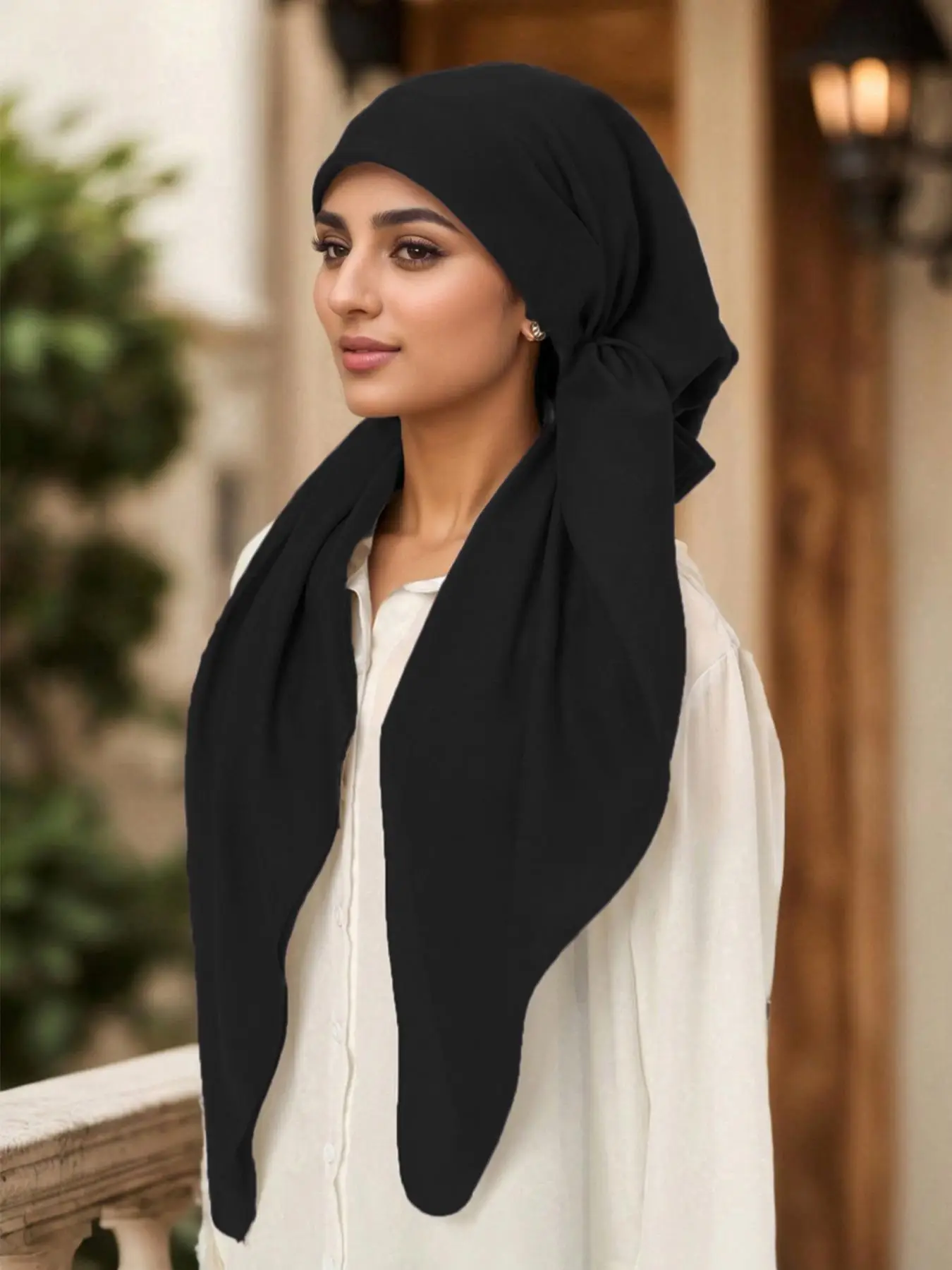 Women's Plain Muslim Hijab Headscarf, Fashionable Thin Elastic Shawl, Breathable Prayer Towel for All Seasons, Elegant Style