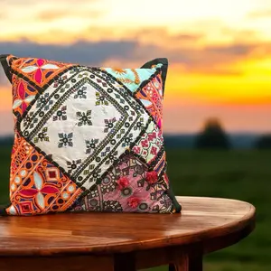 Patchwork Cushion Covers 15x15 Inches - Soft Furnishings for Your Home (pack of 5 cushion covers)