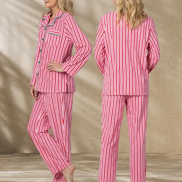 Candy Cane Fleece Women's Pajamas - Festive and Cozy Sleepwear for Women, Perfect for Winter Nights and Holiday Cheer