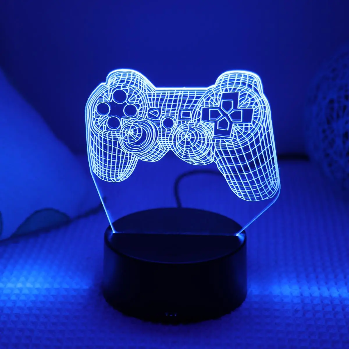 LED Game Controller Night Light As Men's Gift Ideas, 3D Illusion Lamp, Gamepad Night Light, Multicolor Touch Sensor Lamp for Bedroom Desk Lamp for Hom