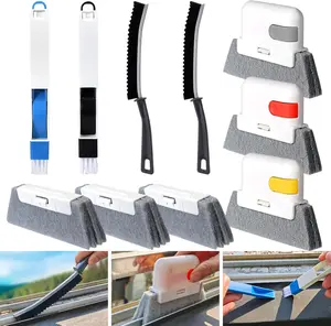Window Sill Cleaner Tool,10 Pcs Magic Door Window Track Cleaning Tools Kit,Sliding Door Track Cleaner,Groove Crevice Cleaning Brush for Tile Lines/Shutter/Car Vents/Air Conditioner/Keyboard