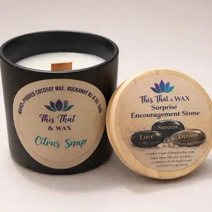 This That & Wax  Encouragement Stone Candle with Hand-Poured Cocosoy Wax