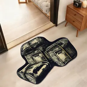 1pc Quick-Dry Fade-Proof 3-Stack Money Shaped Faux-Wool Entry Mat｜Lazy-Fit for Entry/Kitchen/Sofa, Multi-Scene Gift, Farmhouse Kitchen Rugs