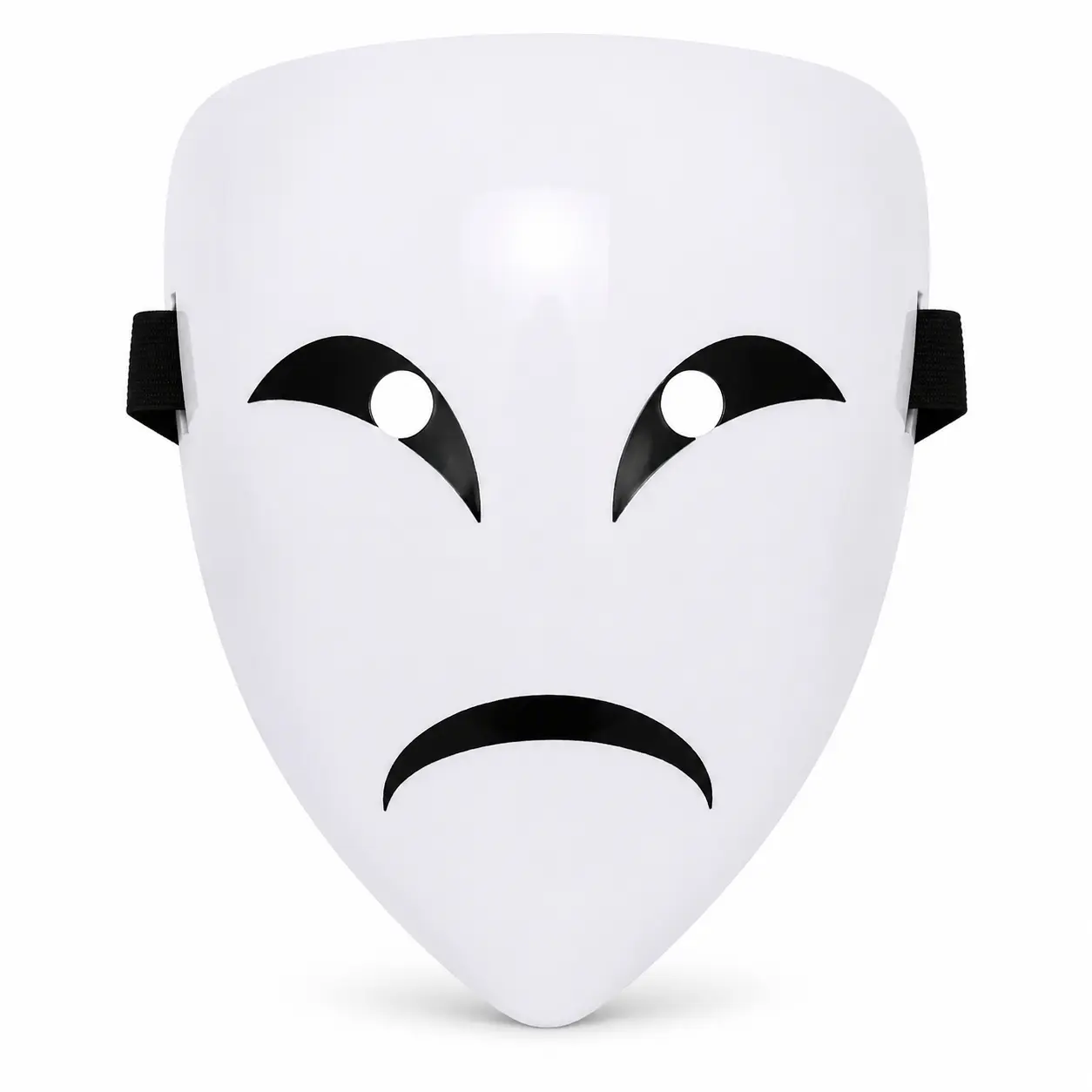 Halloween White Expression Costume Mask Adult Party Cosplay Accessory