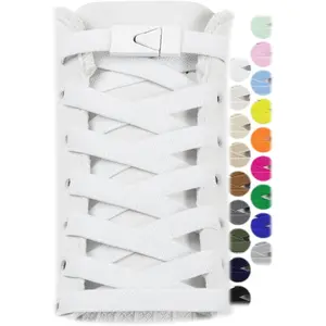 2 Pairs Elastic Shoe Laces for Sneakers No Tie Shoelaces for Adults and  5/16" Wide One Size Fit