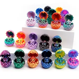 3D Printed Crystal Dragon Egg Set, Street Vendor Handmade Decoration, Gift, Gradient Color Crystal Dragon Figurine