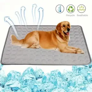Portable pet cooling pad, breathable pet bed with gel ice packs, summer outdoor cooling pad, car seat, dog and cat furniture, bedding pad, stylish bed