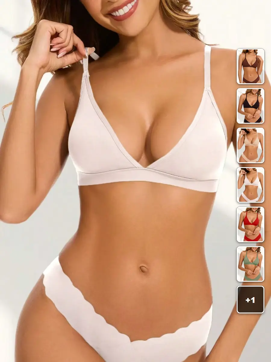 Bikini Top Triangle Padded Adjustable Straps Sexy Beach Vacation Summer Outfit