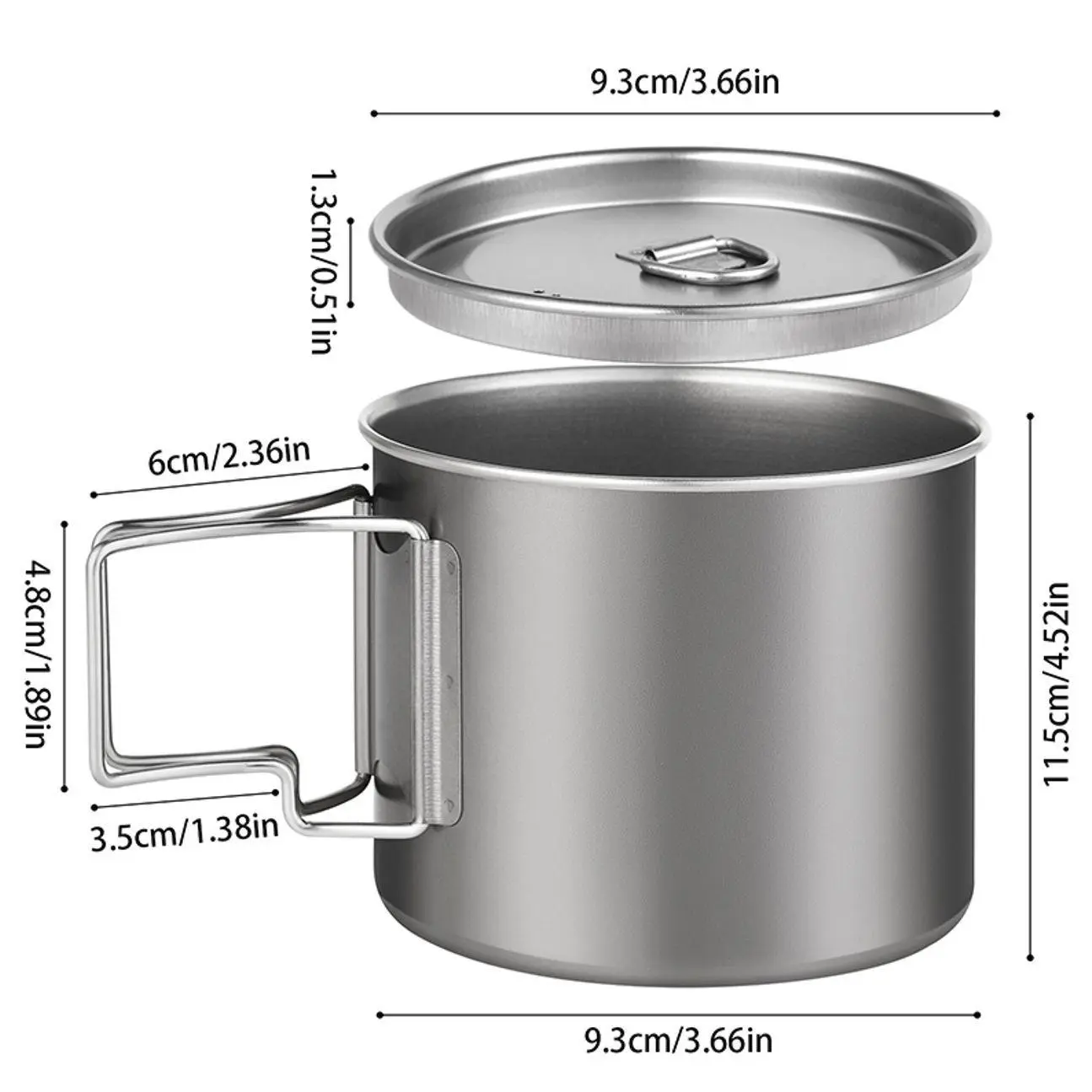 Camping Titanium Mug with Lid Lightweight Durable 800ml Cup for Backpacking Hiking and Outdoor Travel