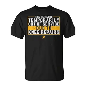 GGOR Post Op Knee Replacement Broken Knee Surgery Recovery T Shirt Festive Holiday Party Outfit for Adults Seasonal Celebration Wear Playful Seasonal Print Durable Print Quality Seasonal Apparel.jpeg, PLUS SIZE