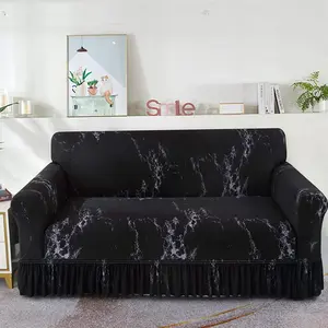 Marble Print Sofa Slipcover, Elastic Sofa Slipcover, 1 Count Furniture Cover for Living Room, Dust-proof Sofa Cover for Home Room Decor, Christmas 2024 Ornament, Christmas Gift Ideas, Room Accessories, Home Decor