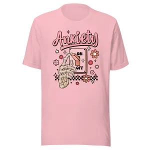 Women's Anxiety Flowers Sparkle Skull Checkered Retro Trendy Gift Motivational Quote Graphic T-Shirt: Standard and Plus Size Tee