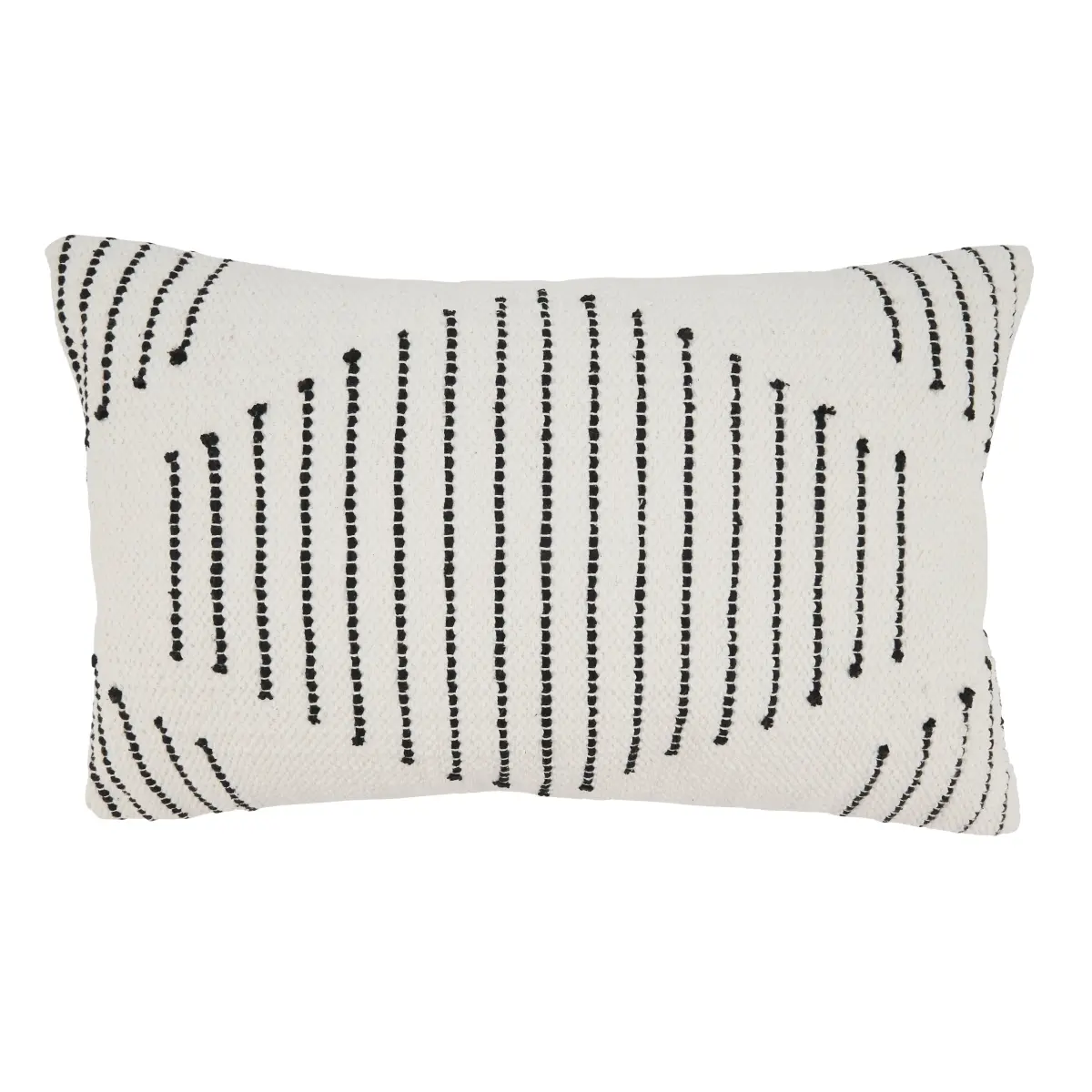 Saro Lifestyle 6322.BW1423BC Soft Cotton Geometric Woven Oblong Throw Pillow Cover - 14x23 in, Black & White, Durable, Machine Washable, Oblong Shape, Stylish Accent, Printed Fabric Cushion Covers for Living Room Decor, Home Décor