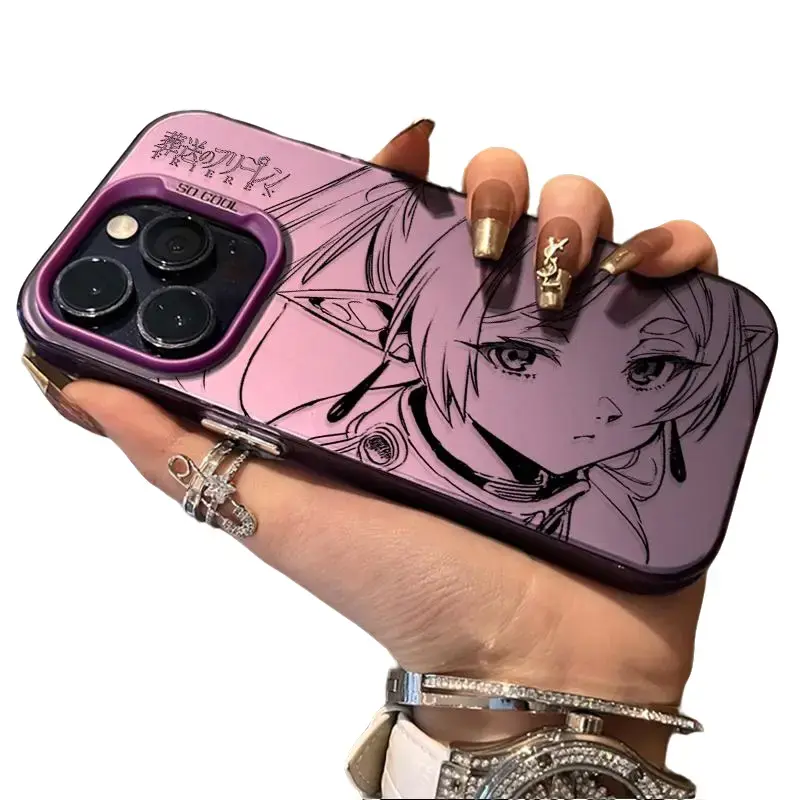 Anime Frieren Couple Hard PC Case for Samsung Galaxy S23 S24 S25 S22 Ultra S21 Plus FE A56 A36 A26 5G A16 A06 4G Note 20 iPhone 17/16/15/14/13/12/11 Cover Trendy Protection