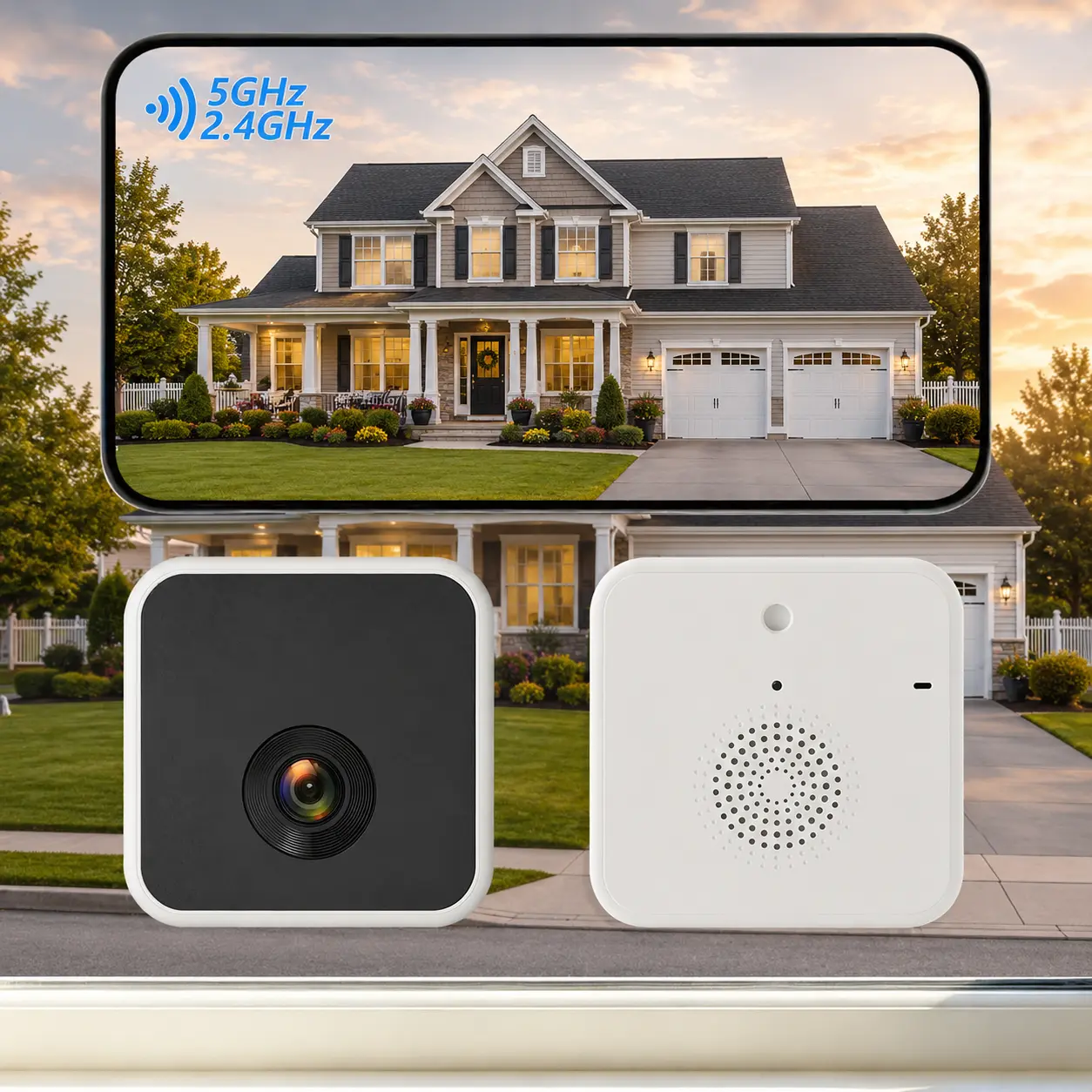 4MP 2.5K Rechargeable Window Camera Security, Wireless Magnetic Smart Home Gadgets, 6S Pre-Roll, Dual-Band 5G/2.4GHz WiFi Indoor Cam, Anti-Glare Color Night Vision, AI Human&Motion Detection, No-Drill Setup, Micro SD Compatible