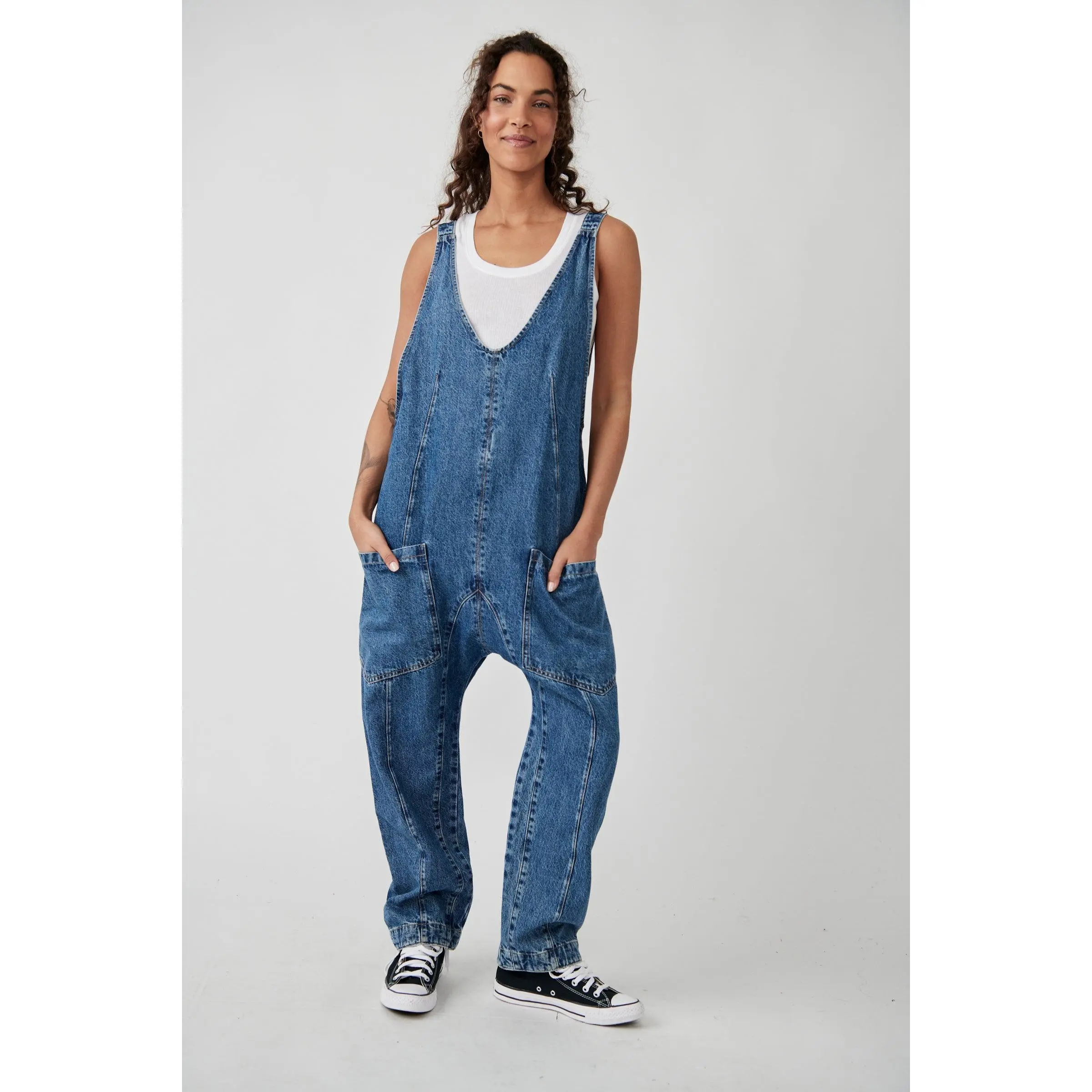 Free People High Roller Jumpsuit - Sapphire Blue