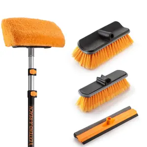 Exterior House Cleaning Brush Set with Extension Pole -The Ultimate Extension Scrub Brush Set