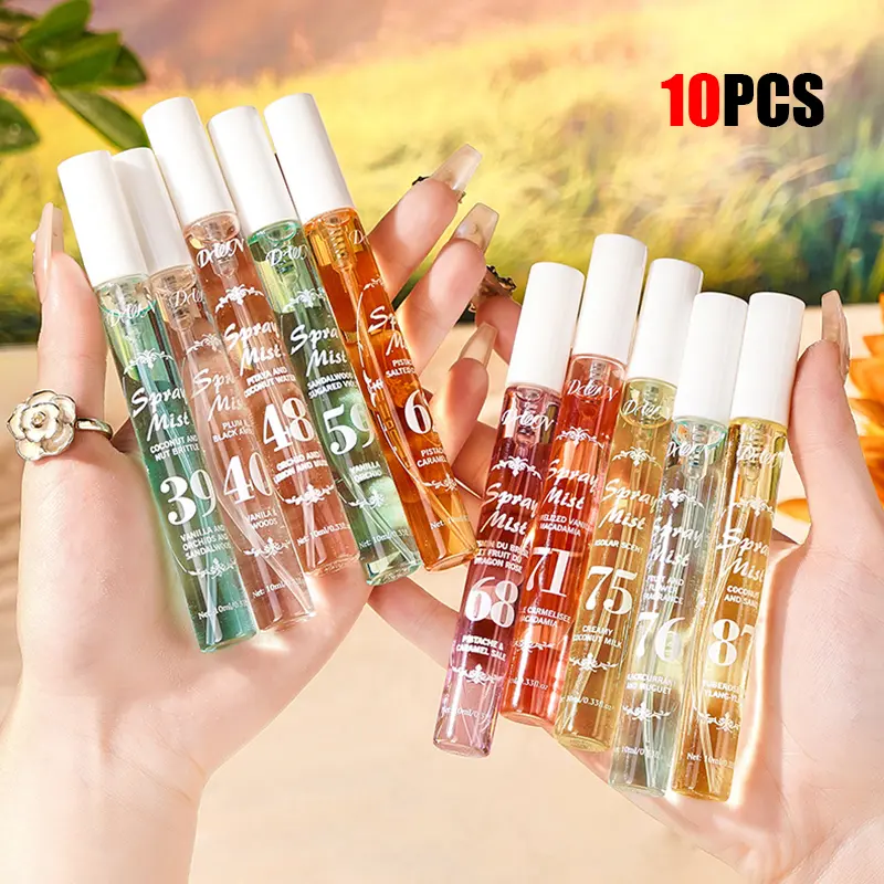 Women's 10PCS Alcohol-Free Brazilian Fragrance Mist Sampler Set - Floral & Fruity Multiple Scents Perfume Sprays, Portable Fresh Body Mist for Travel, Daily Wear