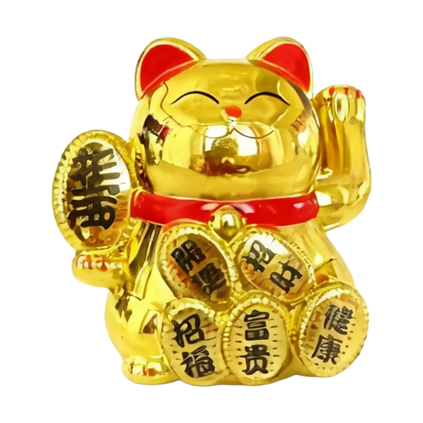 Solar Powered Lucky Cat Ornament ABS Plastic Waving Arm Decoration 1PCS Cute Cat Figure Display Accessory for Car Home Office Desk Decor Automatic Waving Hand Design Lightweight Durable Creative Tabletop Decoration for Vehicle Interior and Home Space, Gla
