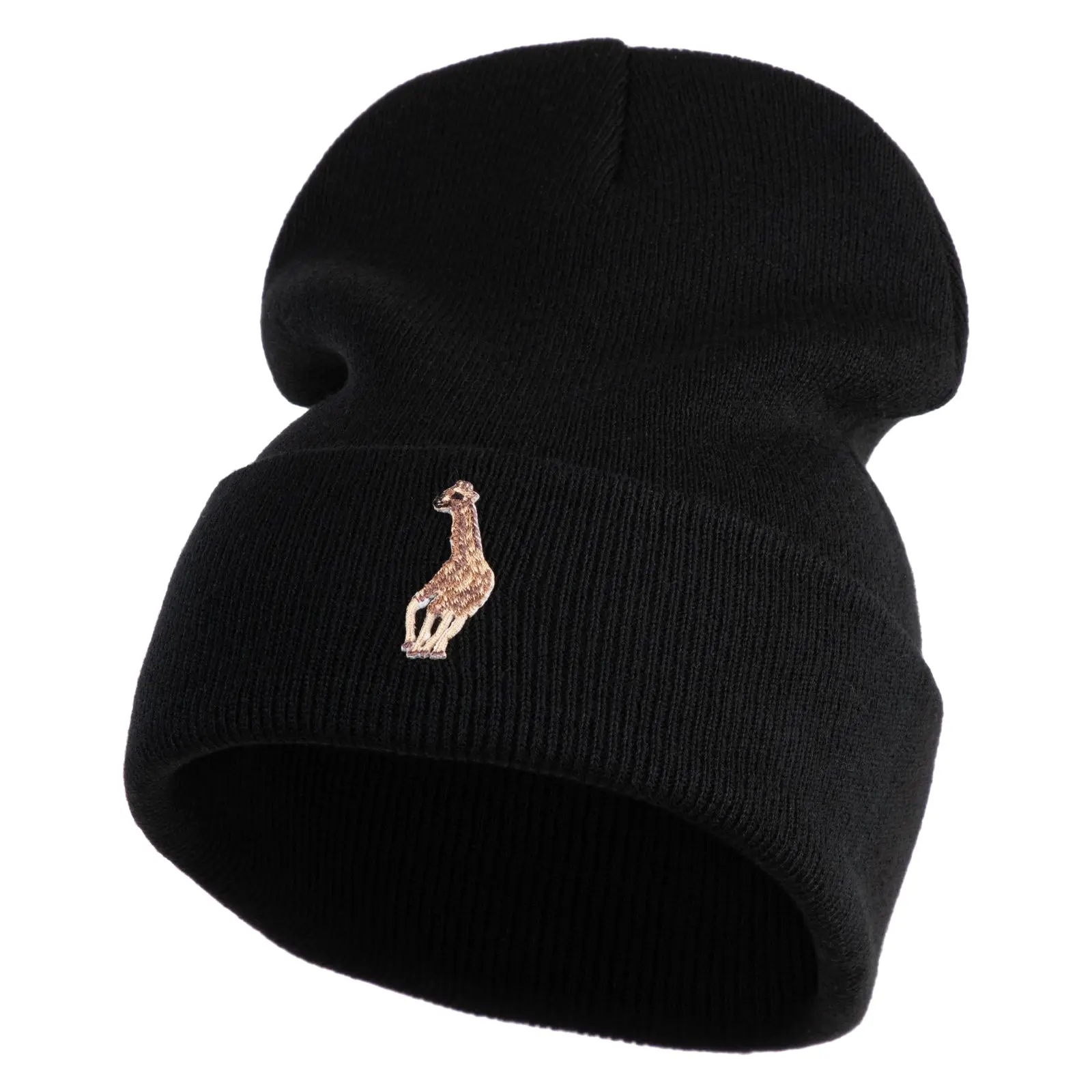 Small Baby Giraffe Animal Embroidered Iron on Patched 12 Inch Long Beanie
