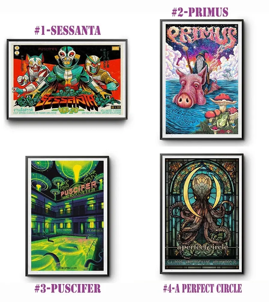 SESSANTA Primus & Puscifer & A Perfect Circle Hollywood, FL May 6, 2025 Poster