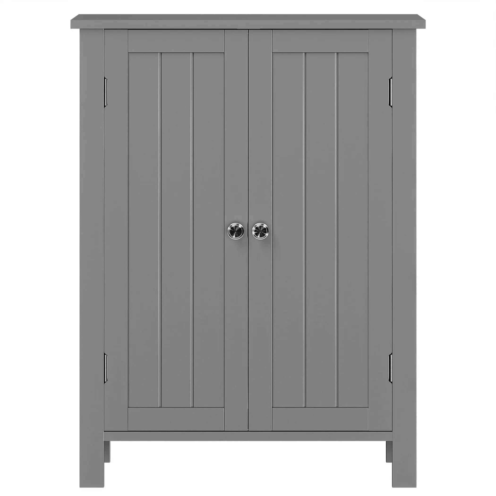 Segawe Modern Moistureproof MDF Wood Bathroom/Bedroom Wardrobe Cabinet - 2-Door Free Standing Single Unit, 3-Shelf, Quick Install, 31.5"H Gray Sideboard Buffets Cabinet with Crosspiece Back