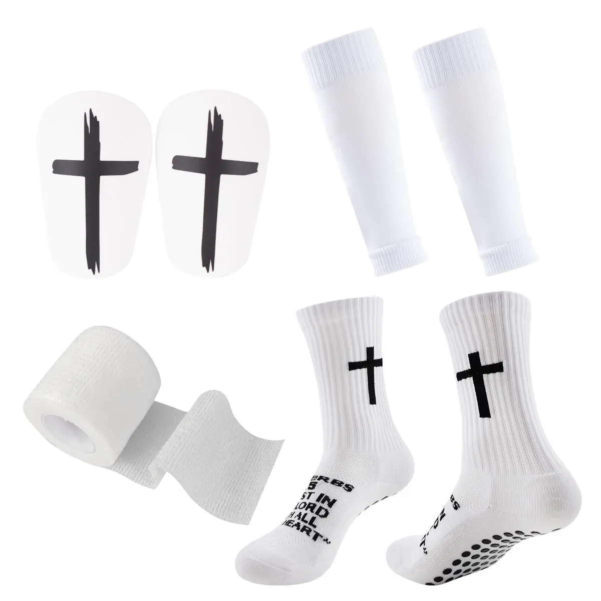 4 Professional Football Sports Gear, Football Accessories, Soccer Socks, Sock Sleeves, Football Inserts, Athletic Bandage, Ideal for Outdoor Sports, Sports Socks Set, Available in Multiple Colors