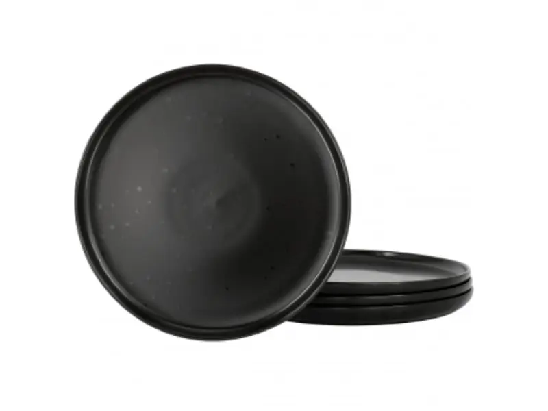Our Table 133178.04 8.4 in. Landon Round Sto are Salad Plate Set, Pepper - 4 Piece