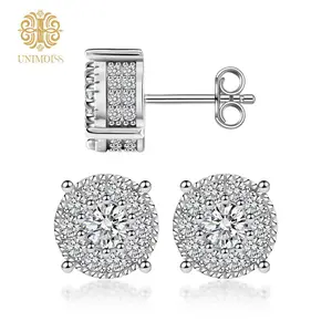 Unimoiss These S925 sterling silver earrings feature a two-tier, multi-stone setting of lab-created VVS-grade moissanites. Hypoallergenic and tarnish-resistant, they are perfect for long-term daily wear.Ideal for everyday wear and as a commemorative gift.