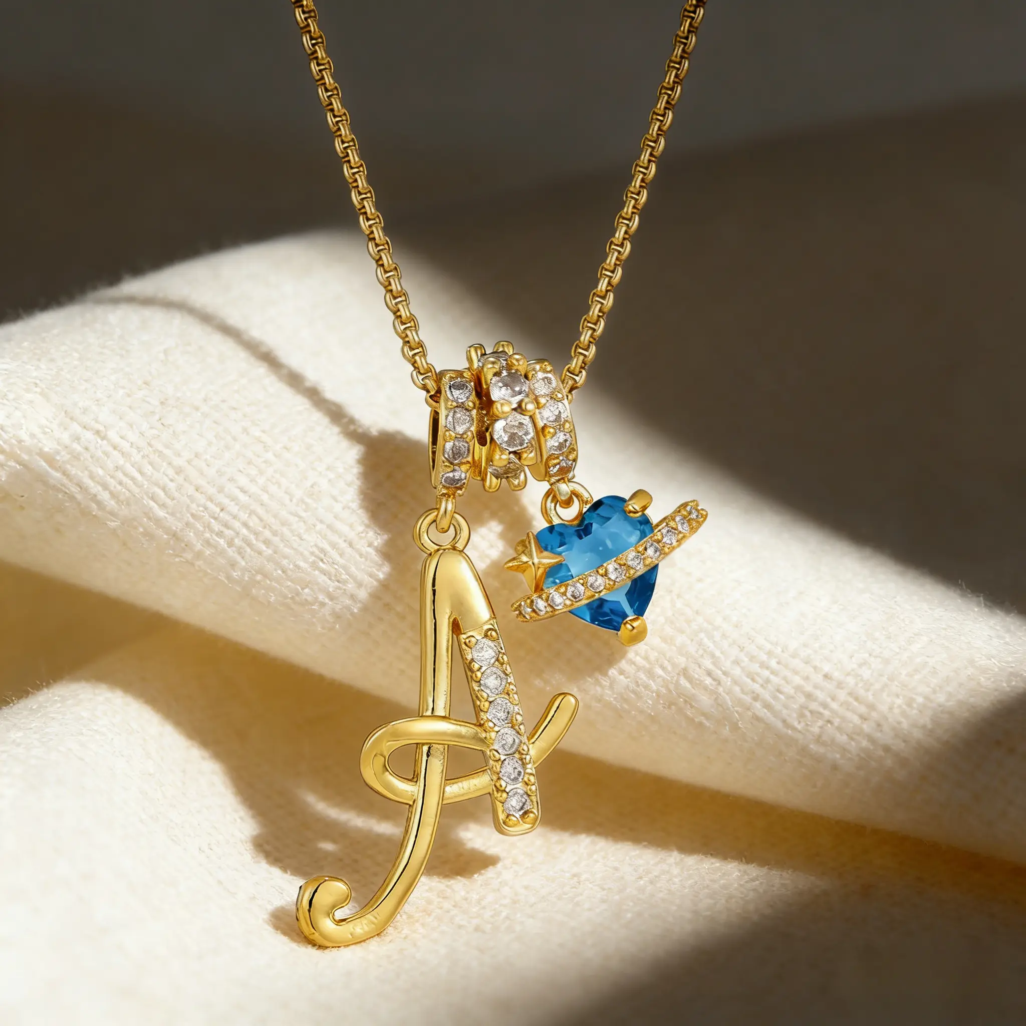 FAITHOPIA Initial for Women, Gold Letter Pendant with Blue Zircon Charm, Personalized A-Z Jewelry Gift necklace Heart FAITHOPIA Initial for Women, Gold Letter Pendant with Blue Zircon Charm, Personalized A-Z Jewelry Gift necklace Heart